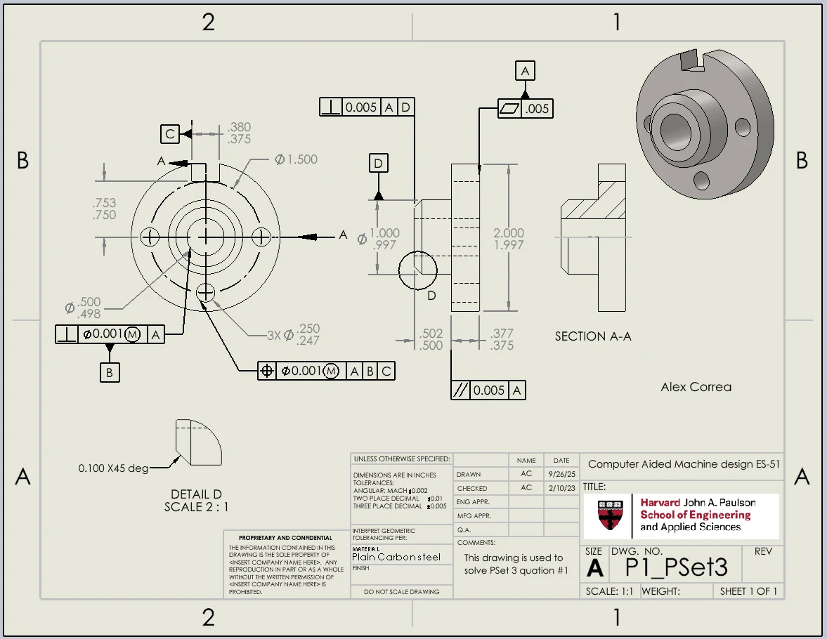 Alex Correa’s own engineering drawing with orthographic views and dimensions