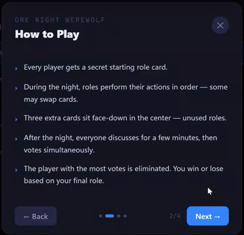 Step-by-step game instructions