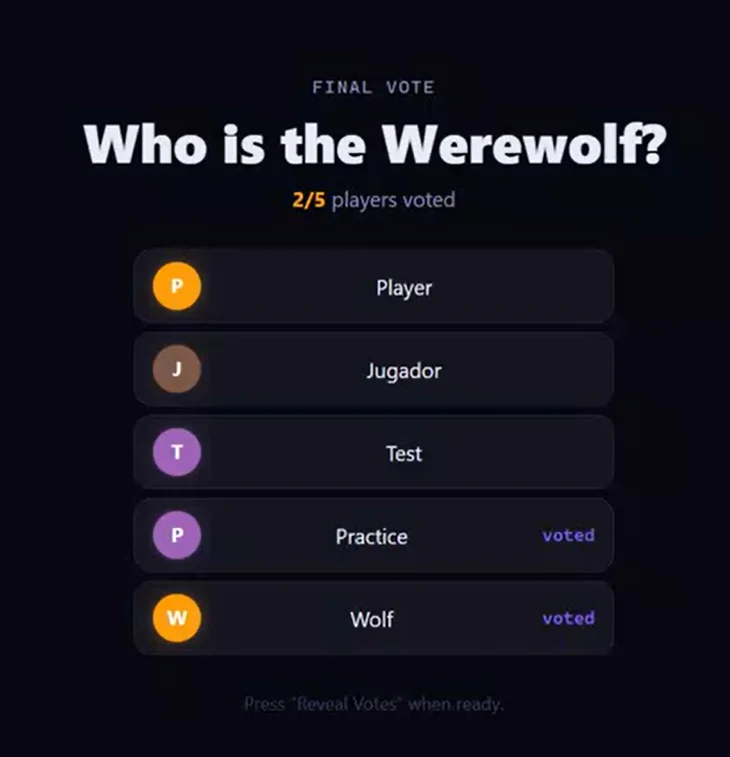 Final voting screen